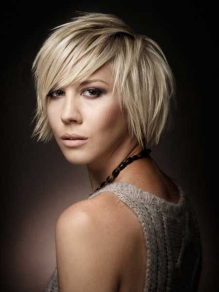 Awesome Full Lace Synthetic Celebrity Short Blonde Wigs Synthetic