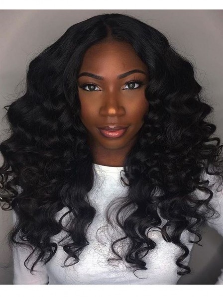 Black Women S Middle Part Capless Curly Hair Synthetic Wigs
