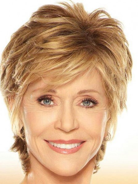 Jane Fonda Short Blonde Human Hair For Ladies Rewigs Com