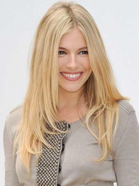 Sienna Miller Long Layered Lace Front Blonde Hair Wig Rewigs Com