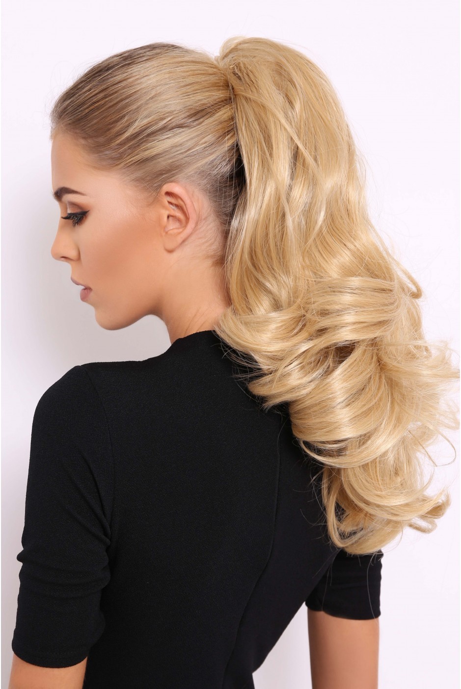 long blonde curly synthetic ponytail best wigs online